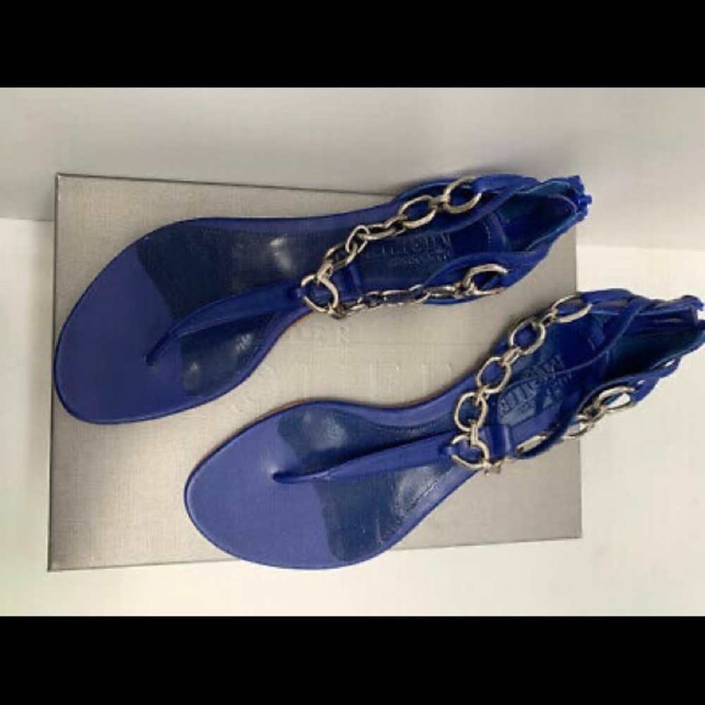 Alexander McQueen Blue Chain Sandal Size 10